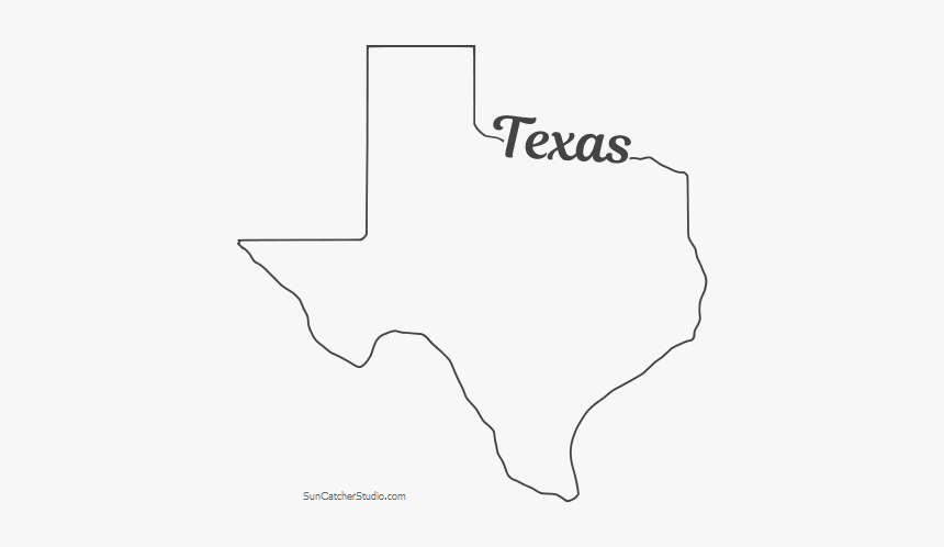 Free Texas Outline With State Name On Border, Cricut, HD Png Download