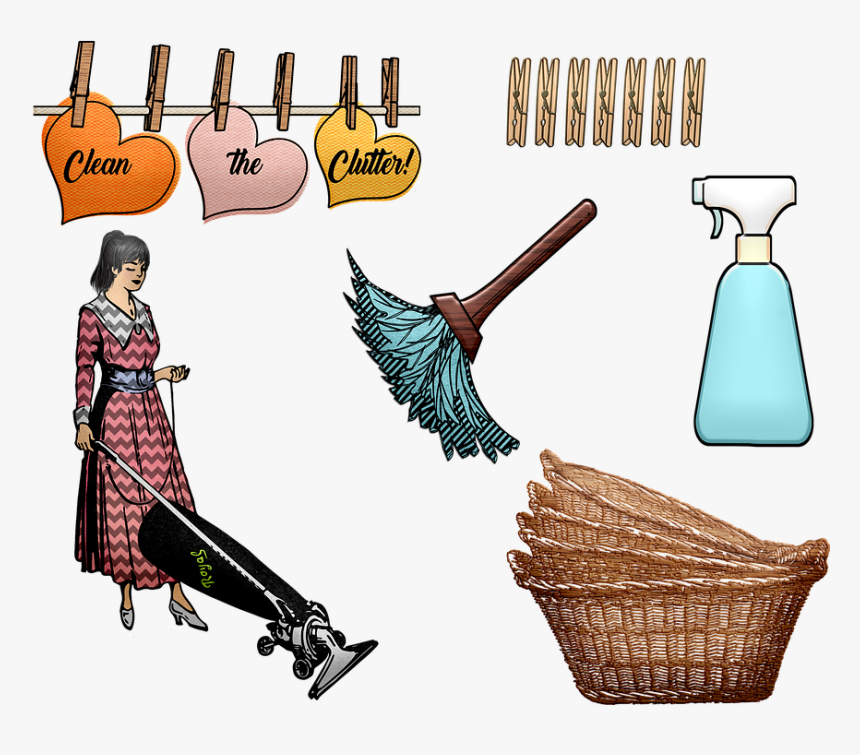 House Cleaning, Vacuum, Baskets, Dusting, HD Png Download