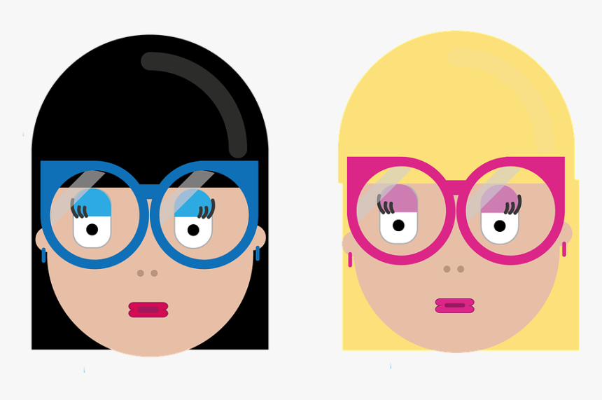 Face, Woman, Girl, Glasses, Icon, Flat, Lips, Human, HD Png Download