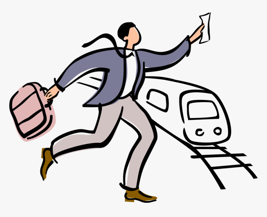 Vector Illustration Of Businessman With Ticket Dashes, HD Png Download