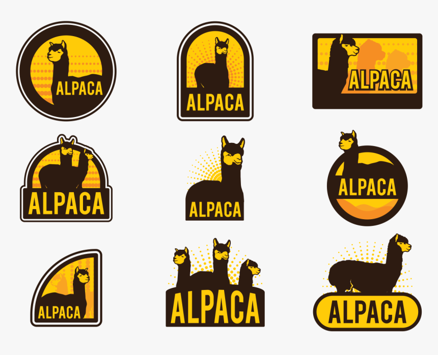 Set Of Alpaca Vector Label On Transparent Background,, HD Png Download