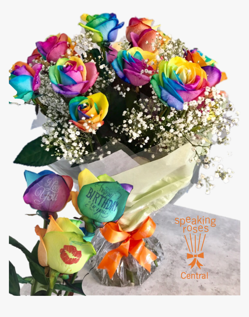 Rainbow Rose, HD Png Download