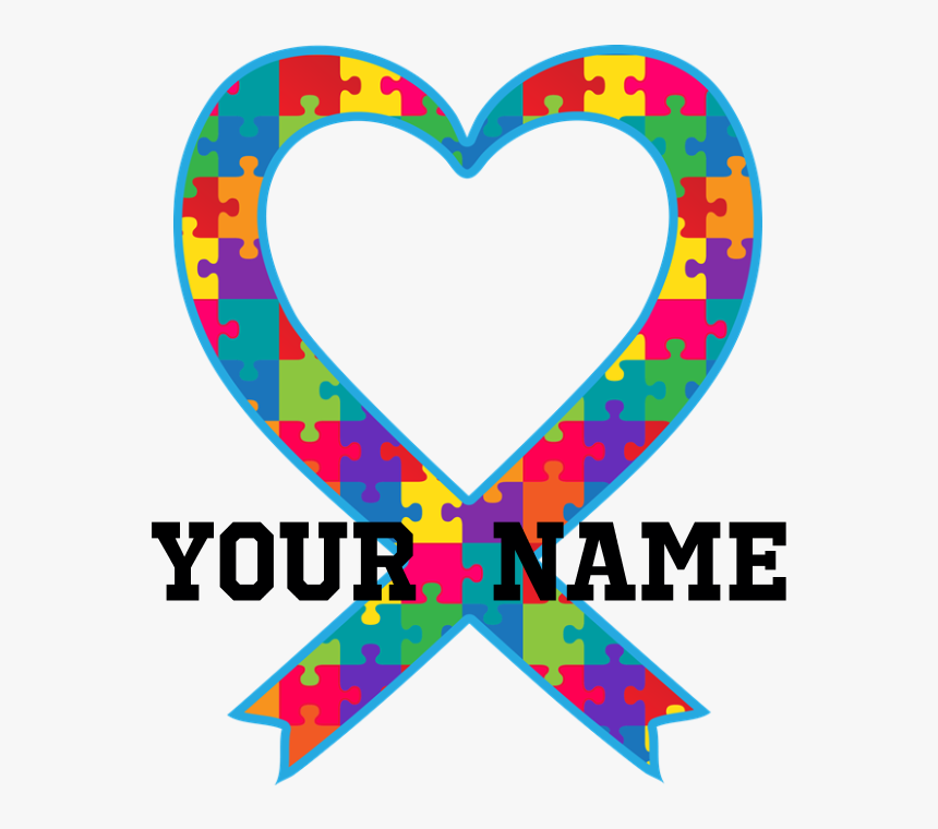 Autism Ribbon Heart Personalized Tote Bag, HD Png Download