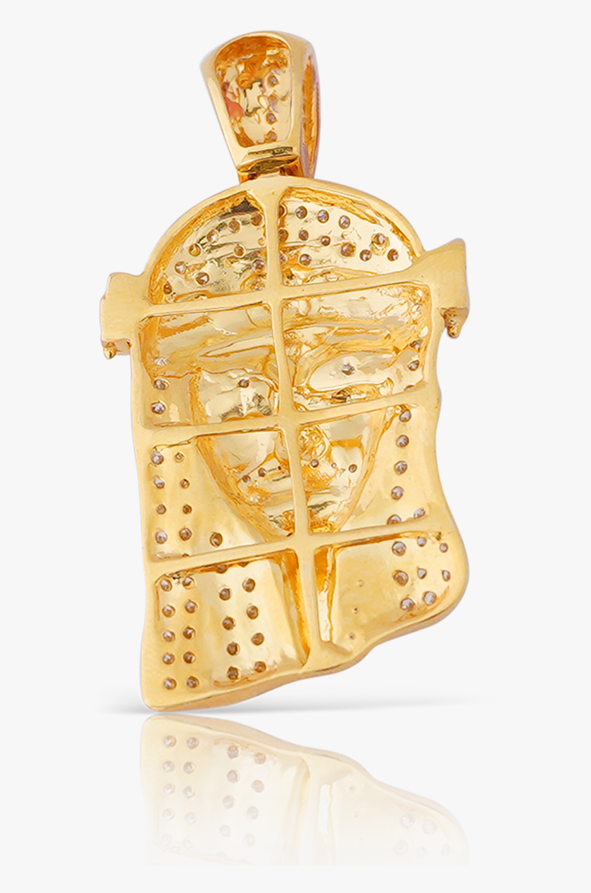 10k Yellow Gold Jesus Diamond Head Pendant, HD Png Download