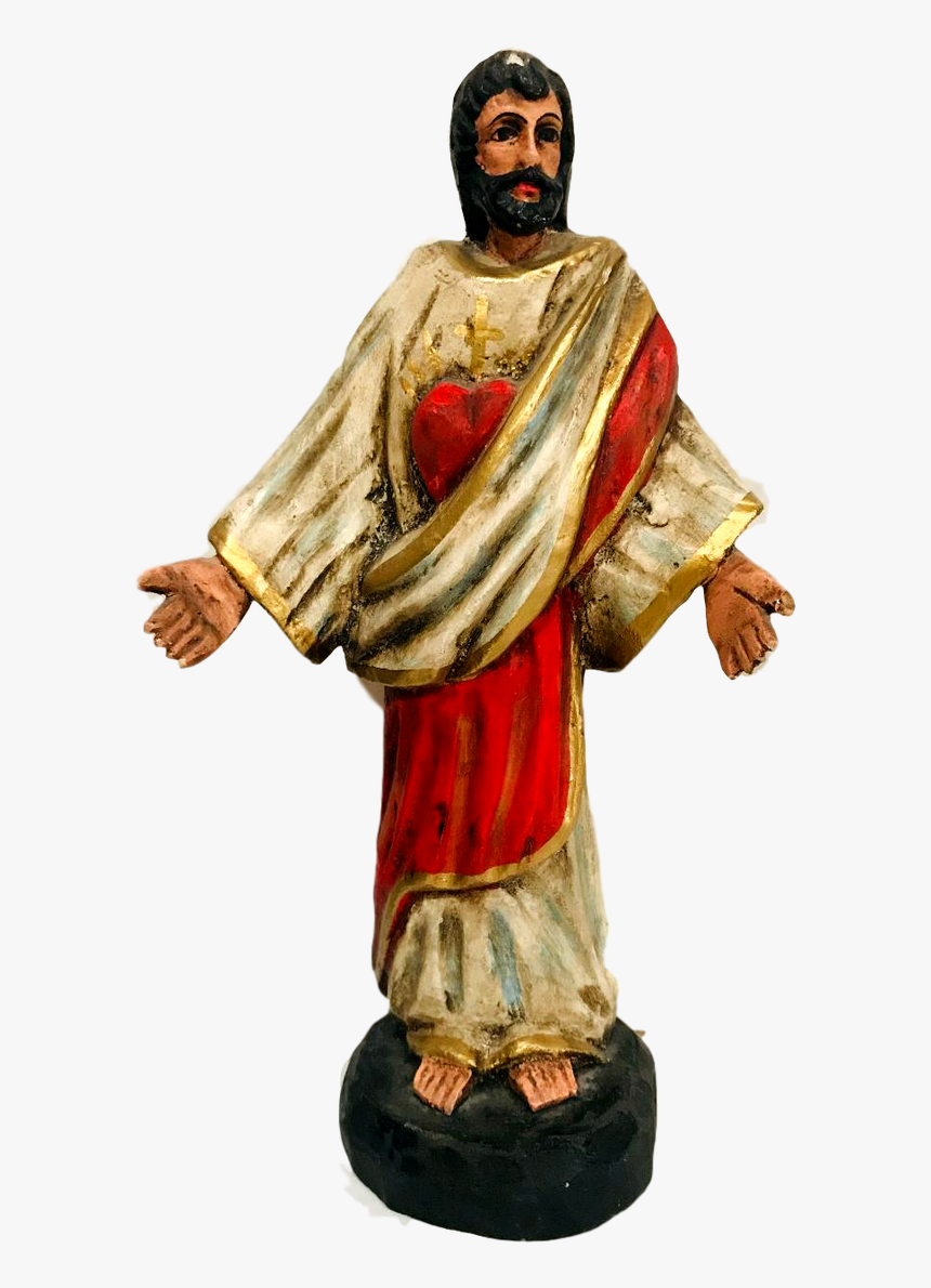 Religious Figurine Sacred Heart Of Jesus Wooden Piece, HD Png Download
