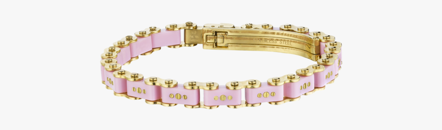Thin Pink & Gold Bicycle Bracelet, HD Png Download