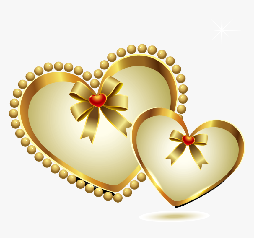 Gold Heart-shaped Pattern Png Download, Transparent Png