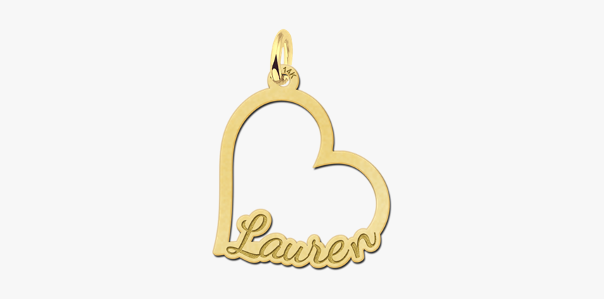 Gold Heart Shaped Name Pendant, HD Png Download