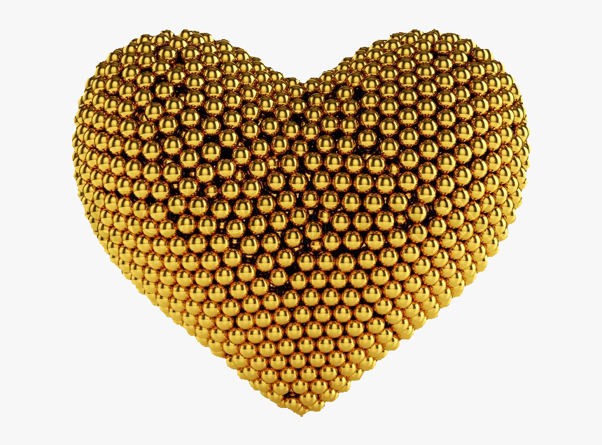 Golden Heart Png, Transparent Png