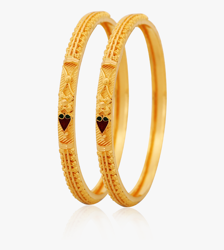 Trendy Golden Heart Bangles, HD Png Download