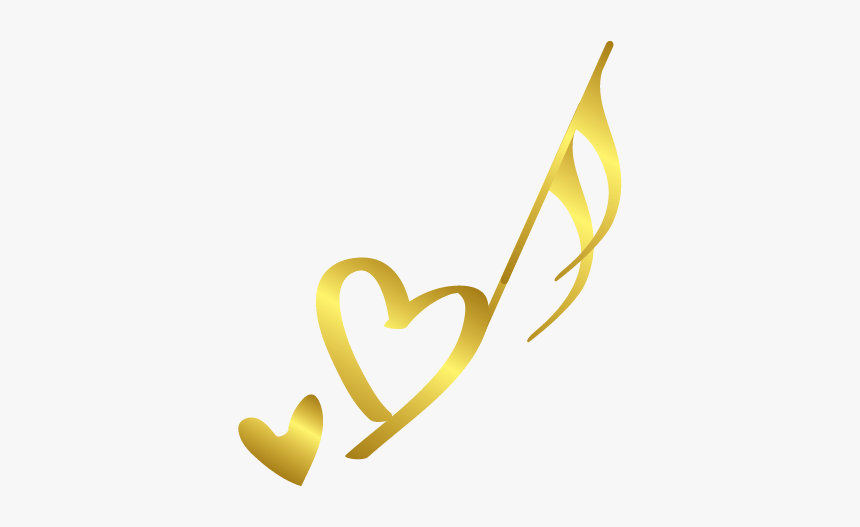 Golden Heart Png, Transparent Png