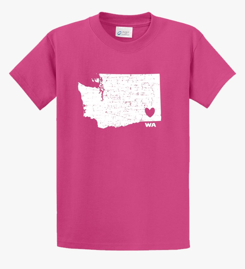 Pink Wa State Heart Shirt, HD Png Download