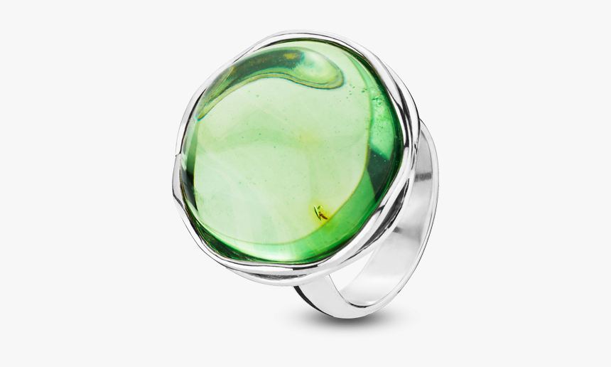 Aurora Green Amber And Silver Ring, HD Png Download