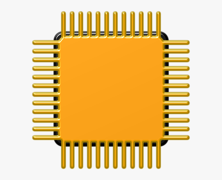 Processor, Computer, Gold, Metal, Graphic, HD Png Download