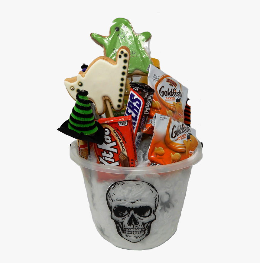 Halloween Gift Basket With Skeleton Skull Paint In, HD Png Download