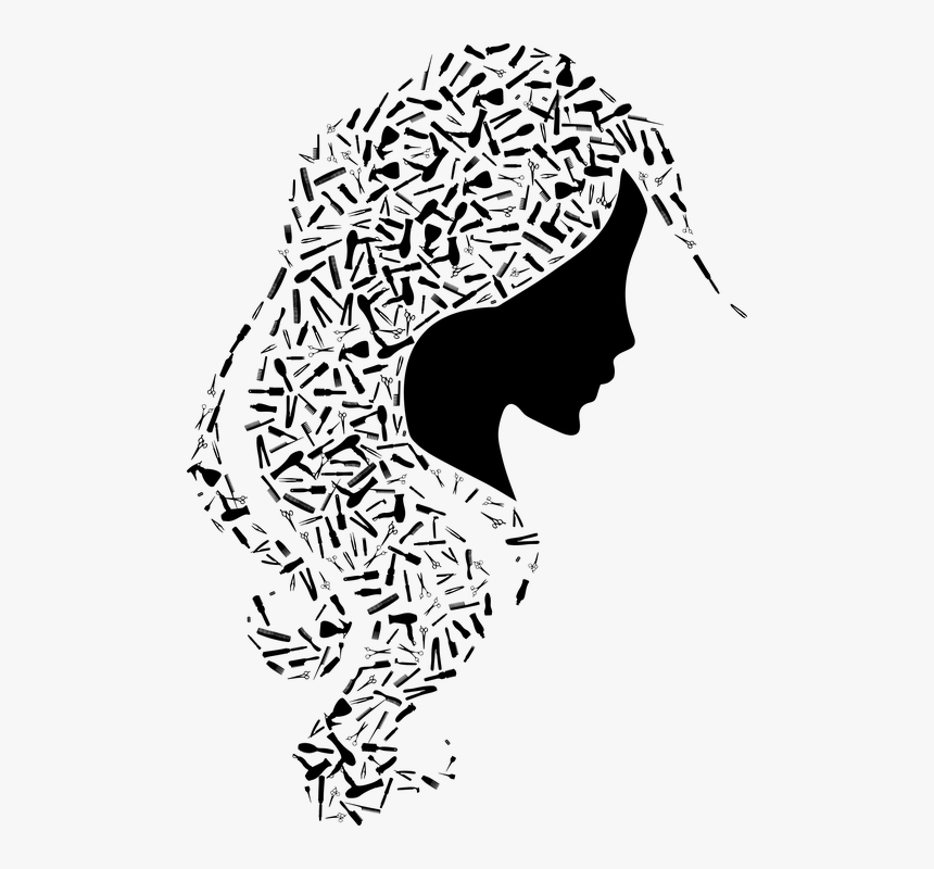 Salon, Woman, Silhouette, Accessories, Barber, Brushes, HD Png Download