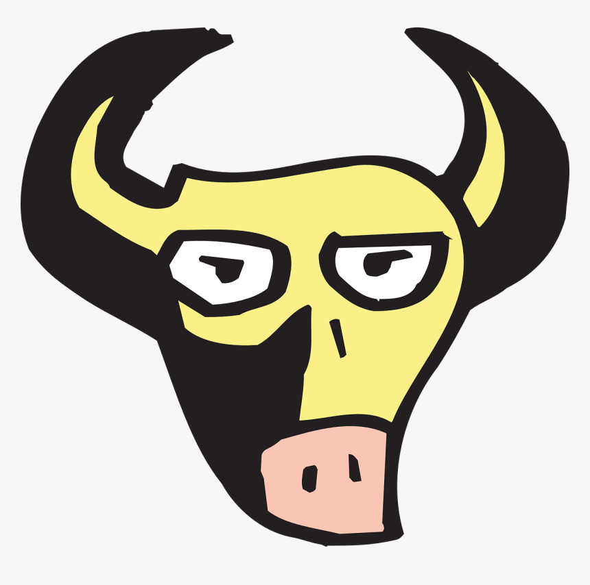 Animal Face, Cartoon, Shadow, Bull, Horns, Animal, HD Png Download