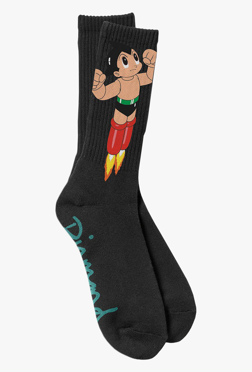 Astro Boy X Diamond Supply Co Black Crew Socks, HD Png Download
