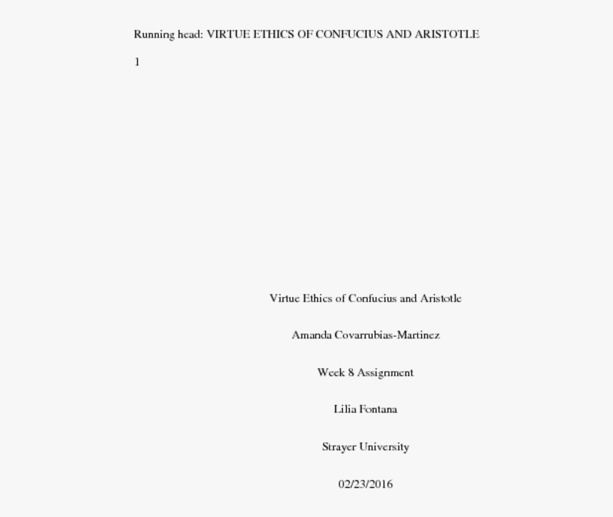 Hum 111 Week 8 Assignment Confucius And Aristotle On, HD Png Download