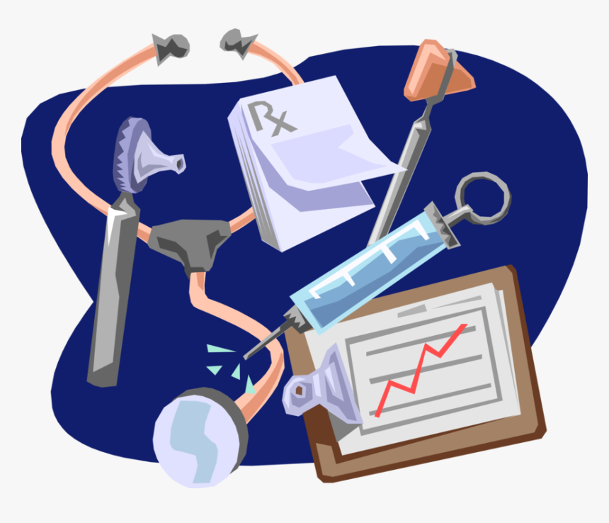 Vector Illustration Of Stethoscope With Syringe And - Medical Clip Art, HD Png Download