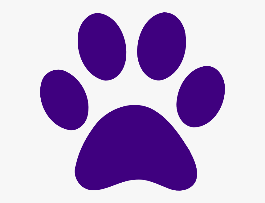 Tiger Paw Print Stencil - Purple Cat Paw Print, HD Png Download