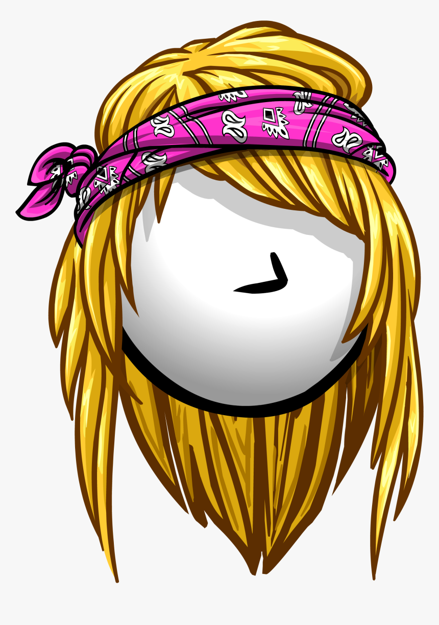 Mouth Bandana Png Png - Club Penguin Bandana Hair, Transparent Png