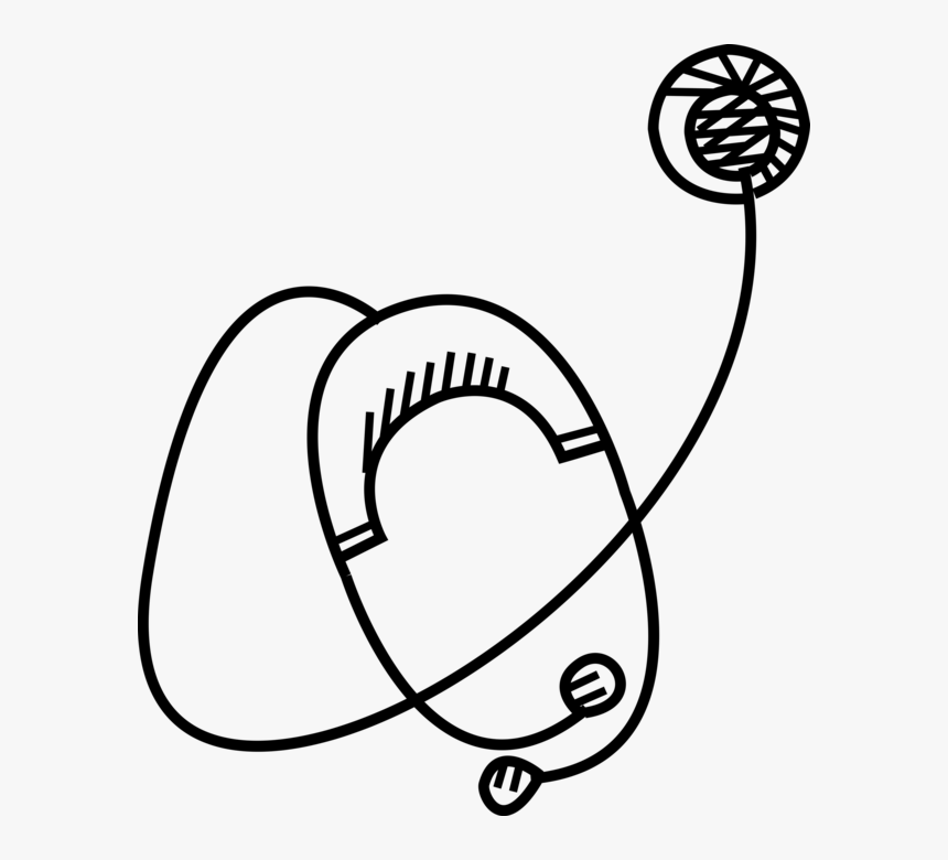 Vector Illustration Of Stethoscope Acoustic Medical - Line Art, HD Png Download