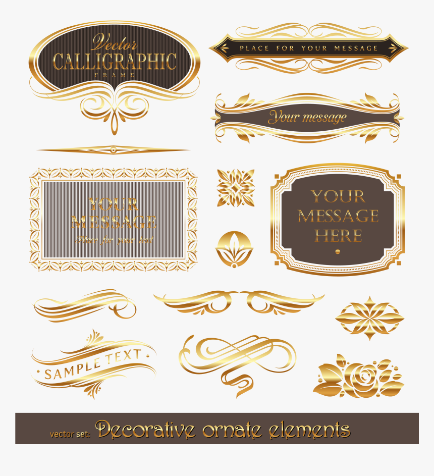 Euclidean Frame Vector Gold Pattern Free Transparent - Vector Graphics, HD Png Download