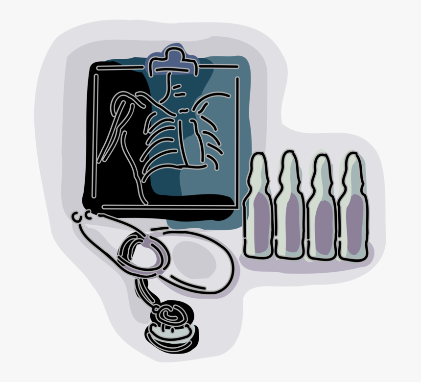 Vector Illustration Of X-ray And Physician Stethoscope - Illustration, HD Png Download