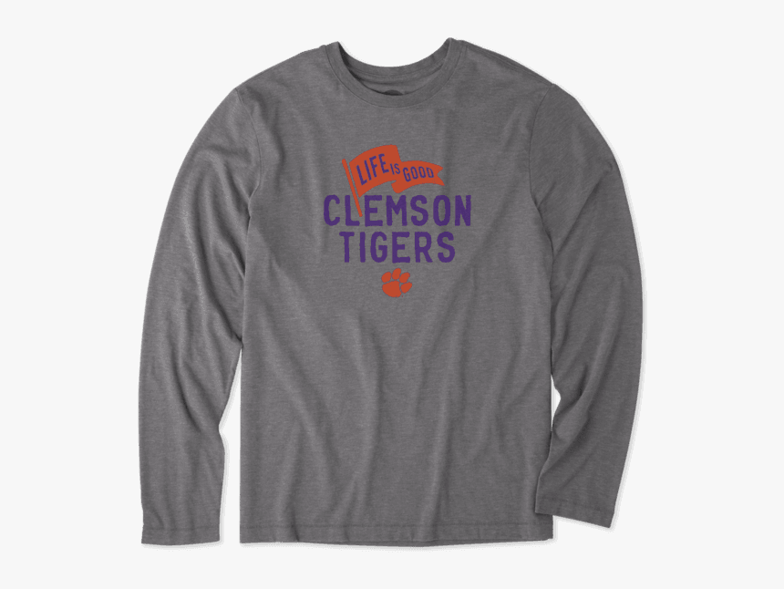 Men S Clemson Tigers Pennant Long Sleeve Cool Tee - Shirt, HD Png Download