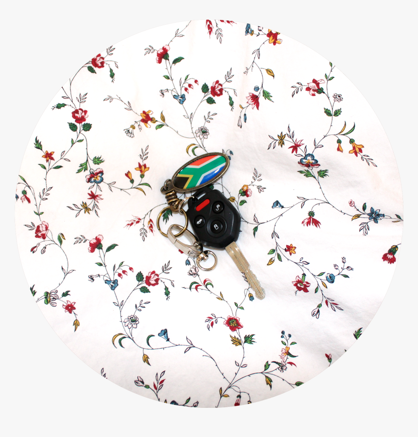 Black Car Keys With A South African Flag Key Chain - Circle, HD Png Download