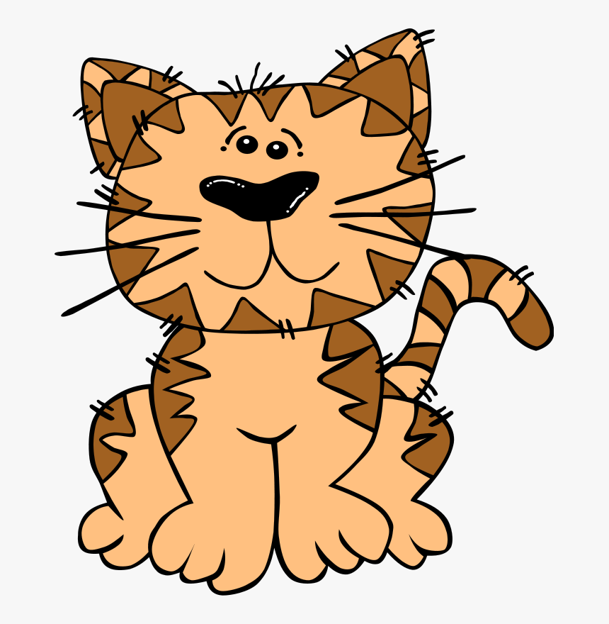 Daisy Clipart Living Thing - Cartoon Cat With Transparent Background, HD Png Download