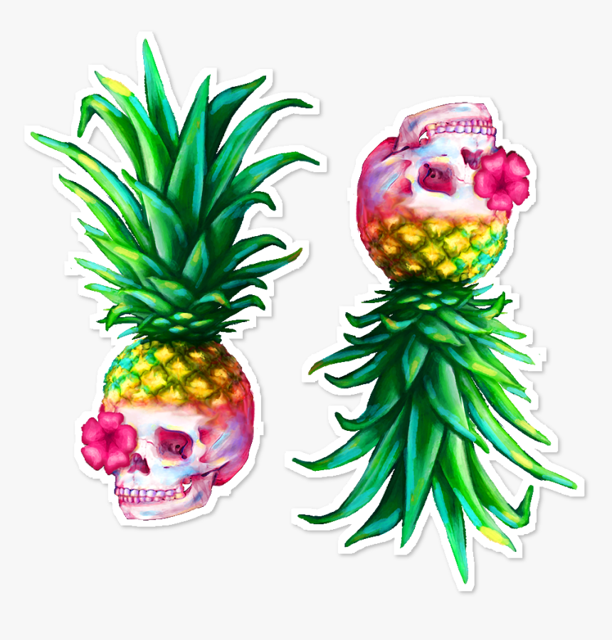 Adesivo Caveira Abacaxi De Lyara Costana - Capinha Iphone 7 Abacaxi Caveira, HD Png Download