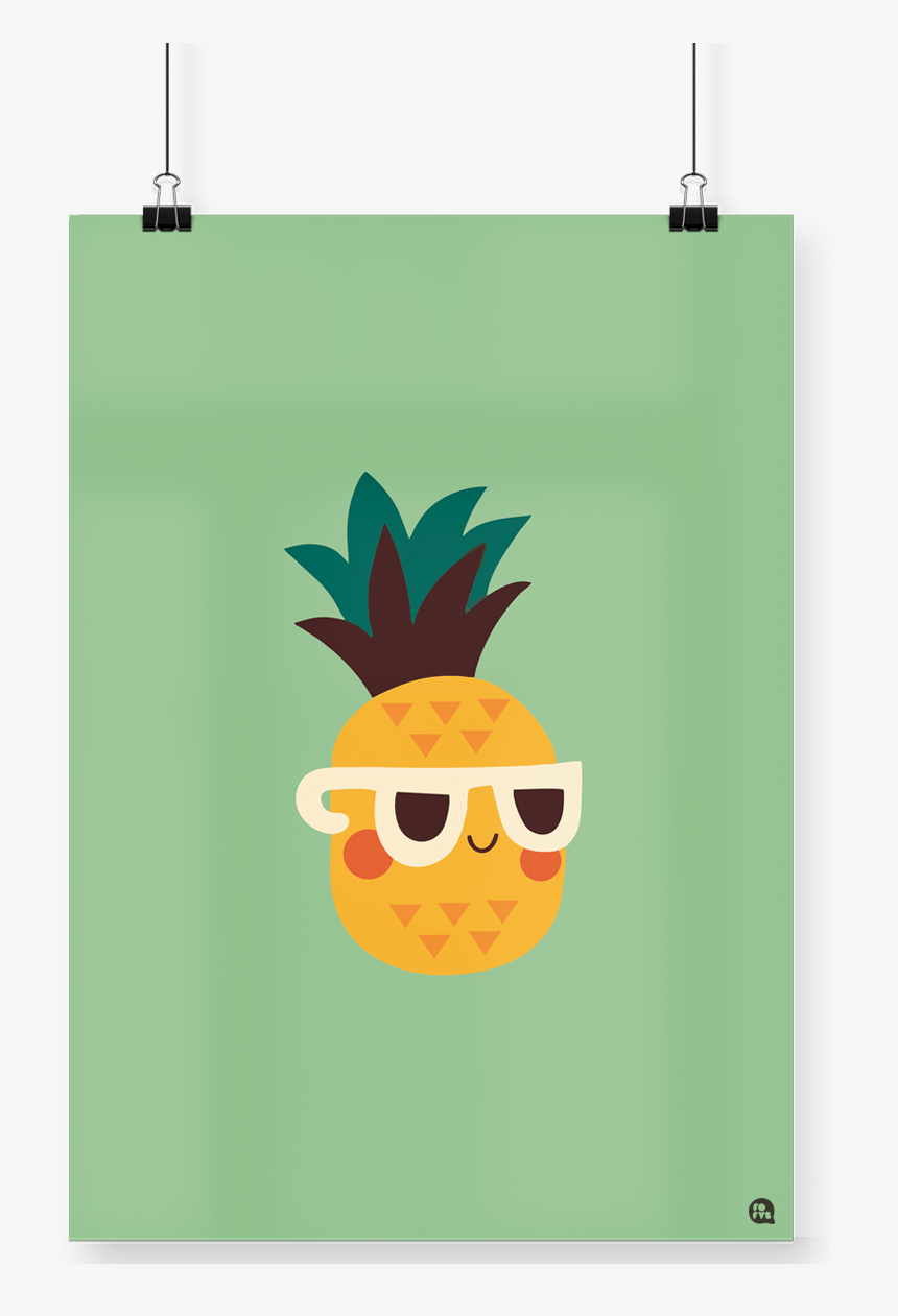 Poster Decorativo Abacaxi De Óculos- Fofys - Cute Pineapple Cartoon Lockscreen, HD Png Download