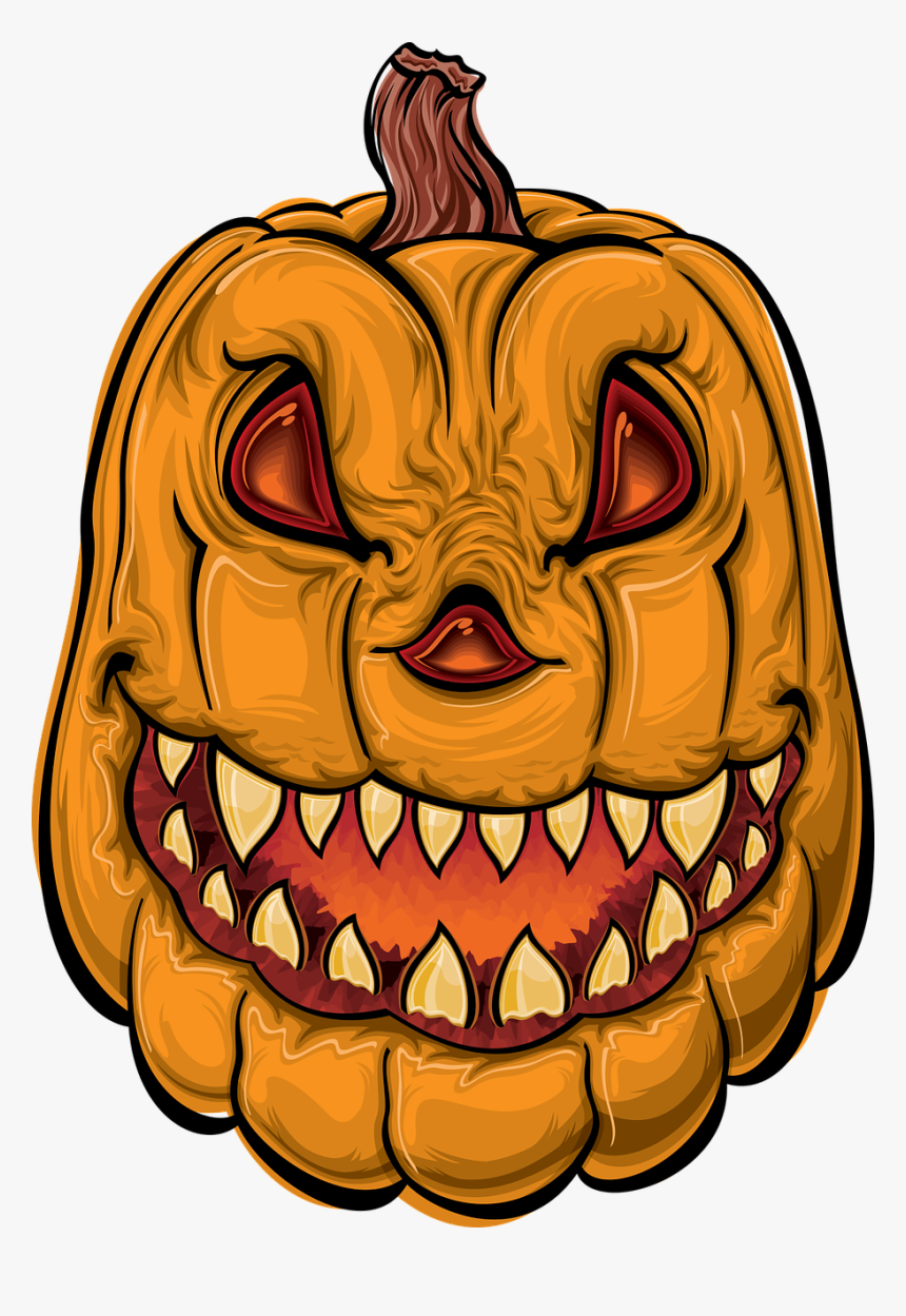 Cartoon Scary Jack O Lantern, HD Png Download