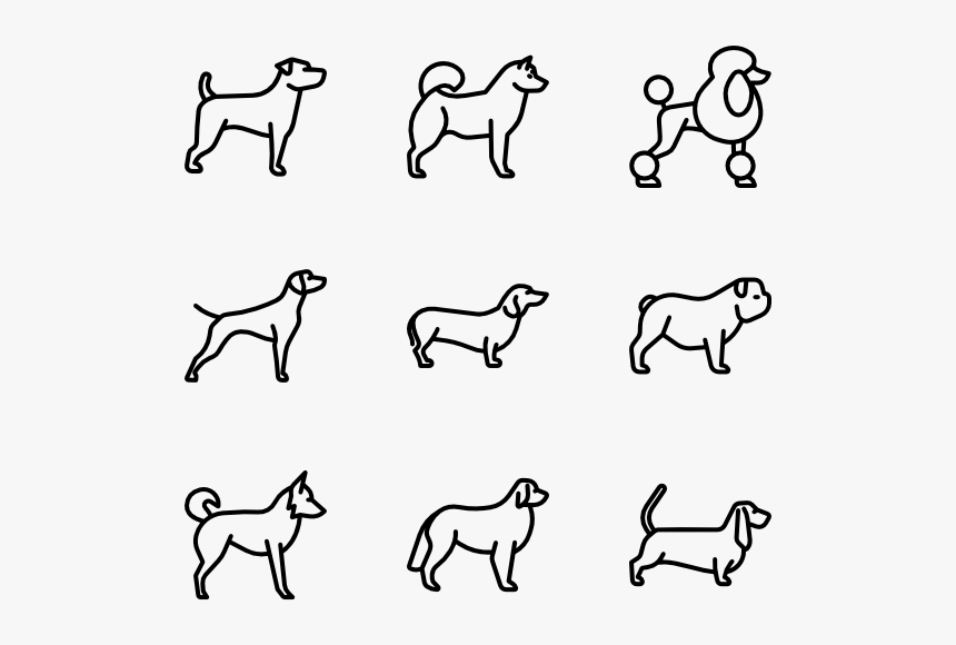Dog Breeds Fullbody - Minimalist Dog Line Art, HD Png Download