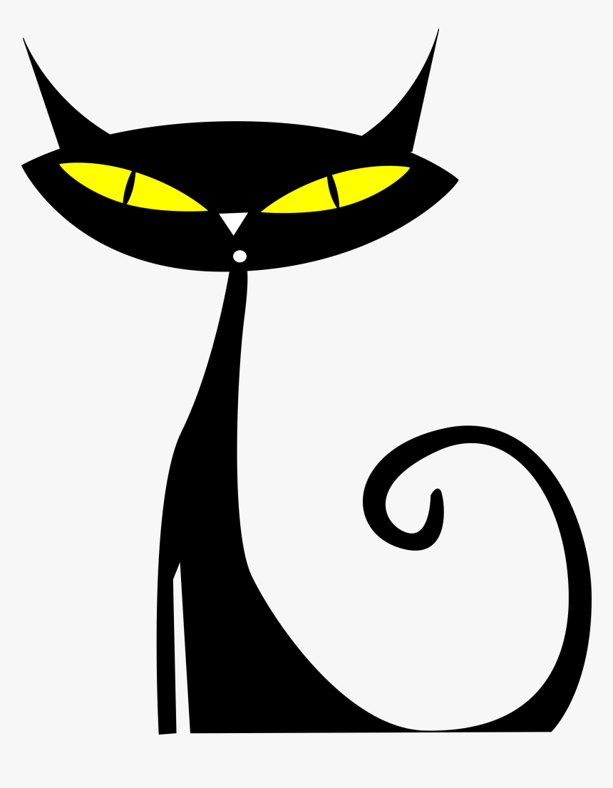 Halloween Black Cat Cartoon , Png Download - Gatos Clip Art Png, Transparent Png