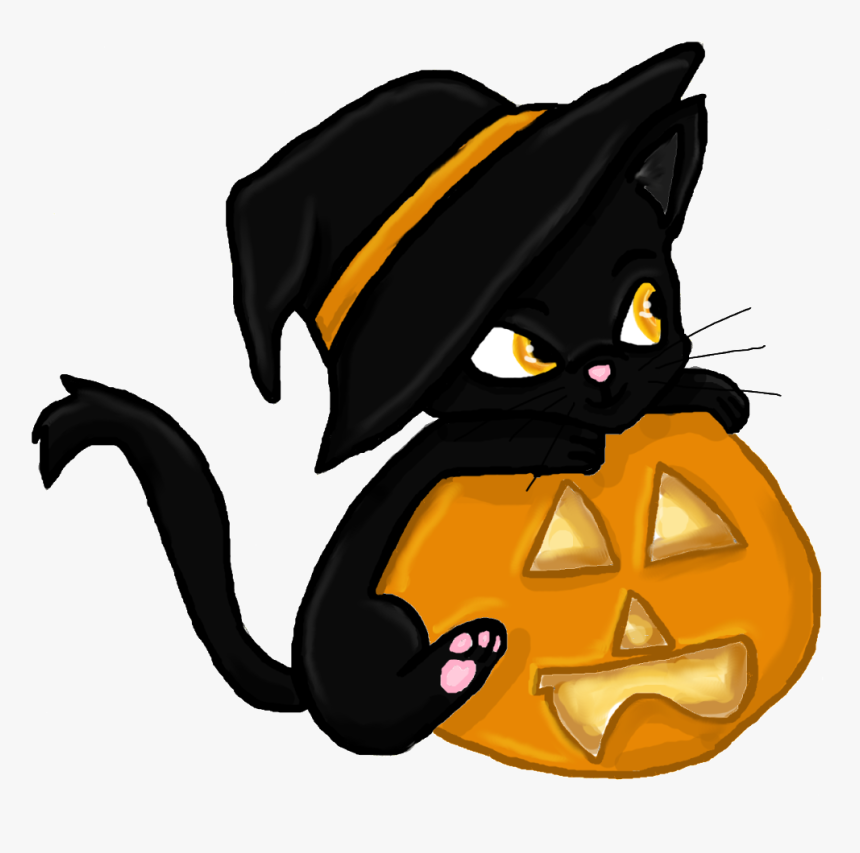 Cute Halloween Png High-quality Image - Cartoon Black Cat Halloween, Transparent Png