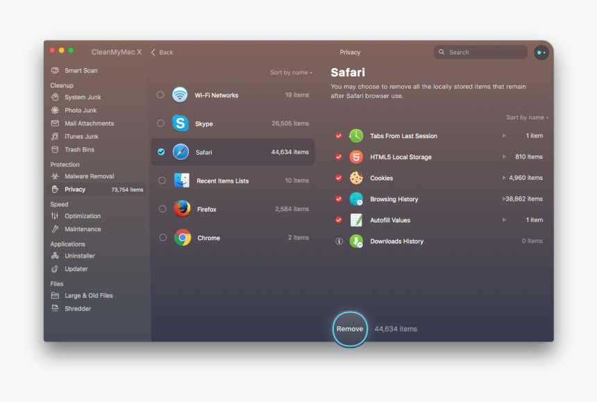Delete All Browser Caches With Cleanmymac X - Delete Saved Passwords On Mac, HD Png Download