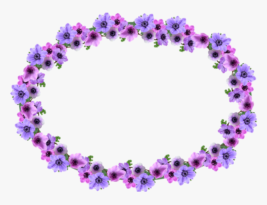 Oval Floral Border Design, HD Png Download