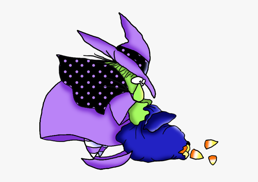 Funny Witch With Candies Halloween Clipart - Cartoon Funny Halloween Clipart, HD Png Download