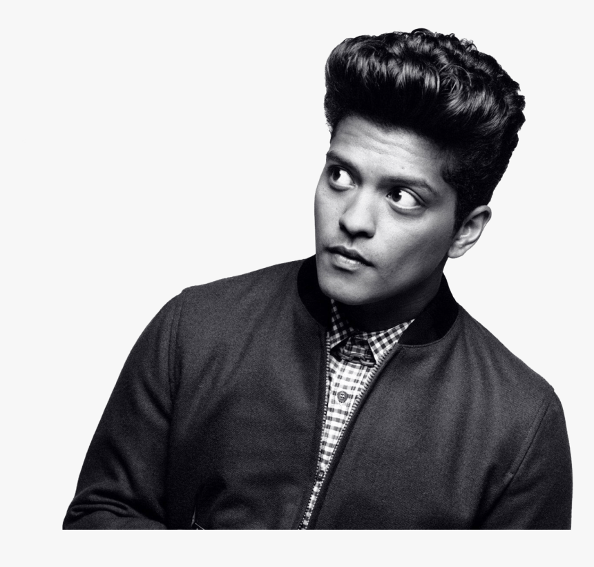 And White,quiff,neck,photo Collar Worker - Bruno Mars, HD Png Download