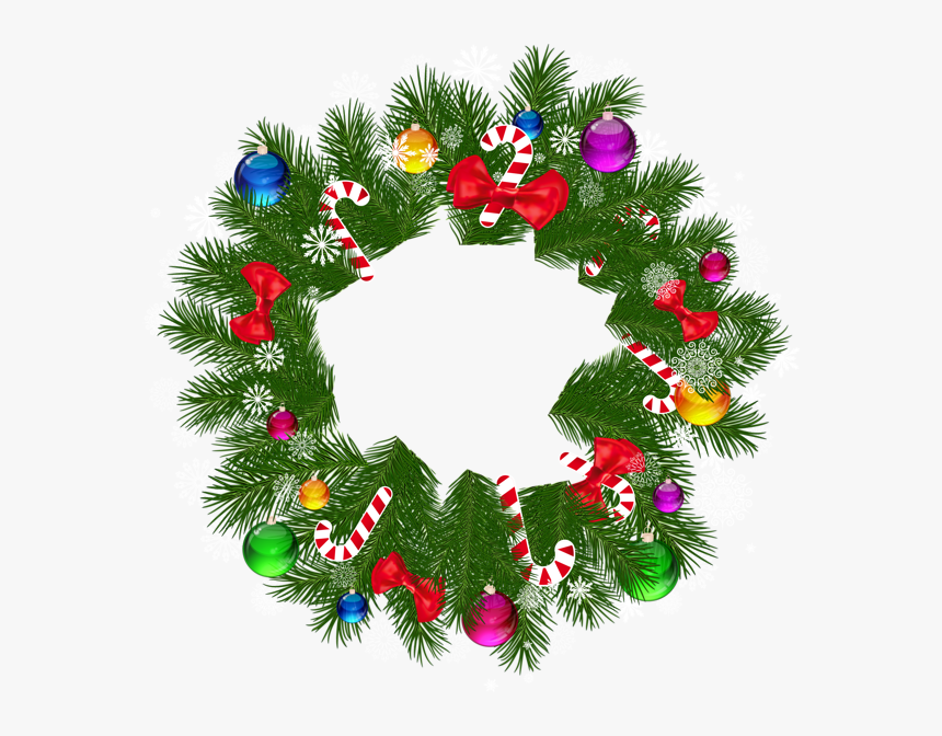 Transparent Background Christmas Wreath Clipart, HD Png Download