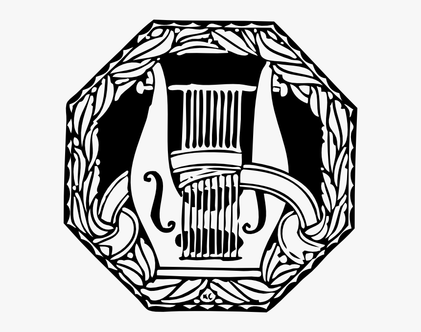 Lyre And Wreath Svg Clip Arts - Lyre, HD Png Download
