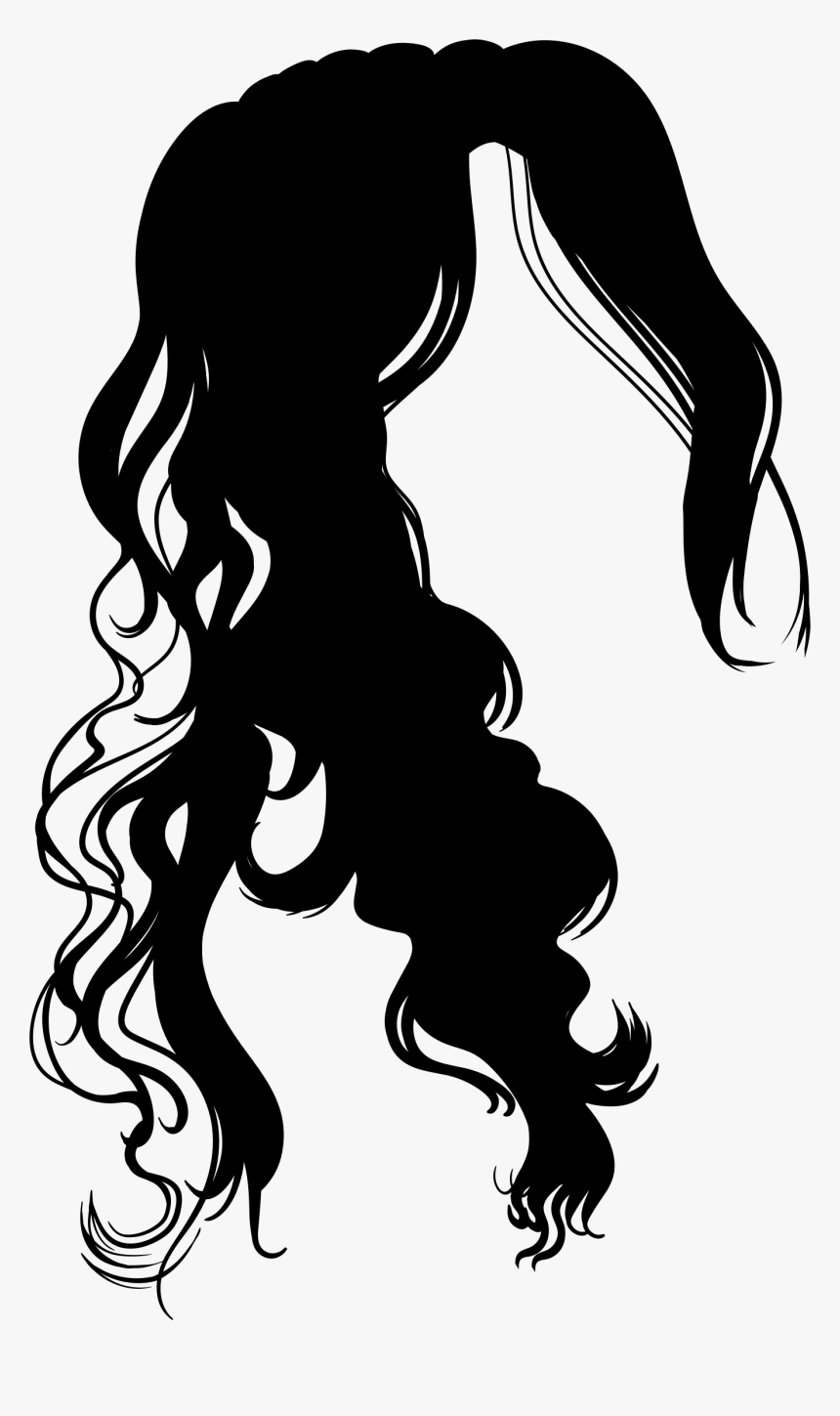 Silhouette Of Hair At Getdrawings - Women Hair Silhouette Png, Transparent Png