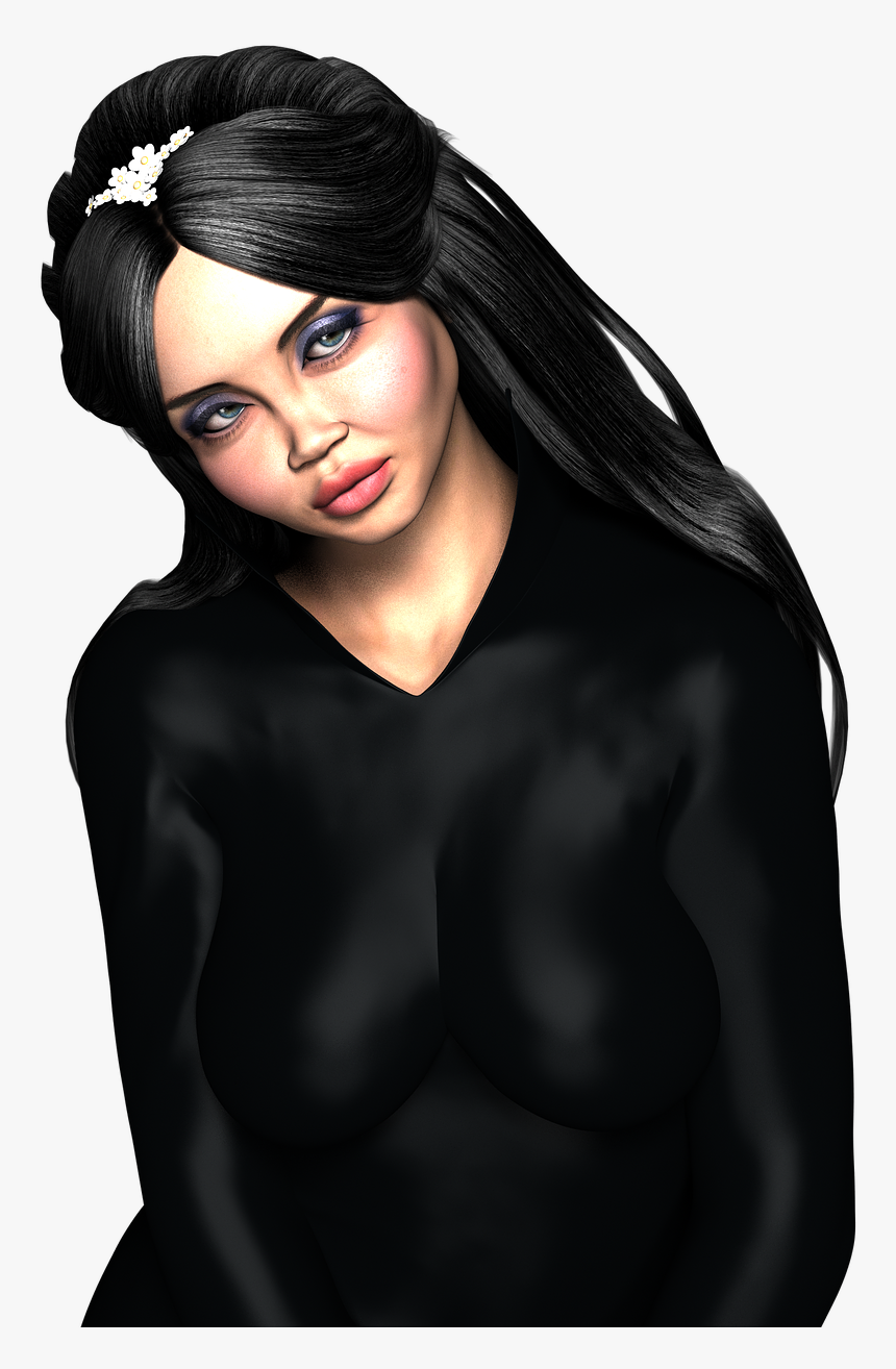 Woman Render 3d Free Picture - Black Hair Women 3d, HD Png Download
