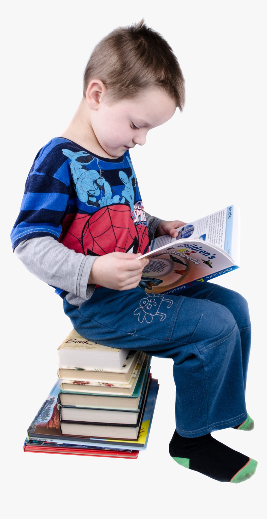 Boy Reading Books Png Image - Kids Reading, Transparent Png