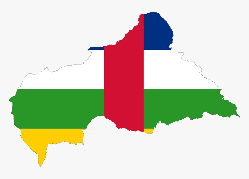 Central African Republic Flag Map Large Map - Central African Republic Flag Map, HD Png Download