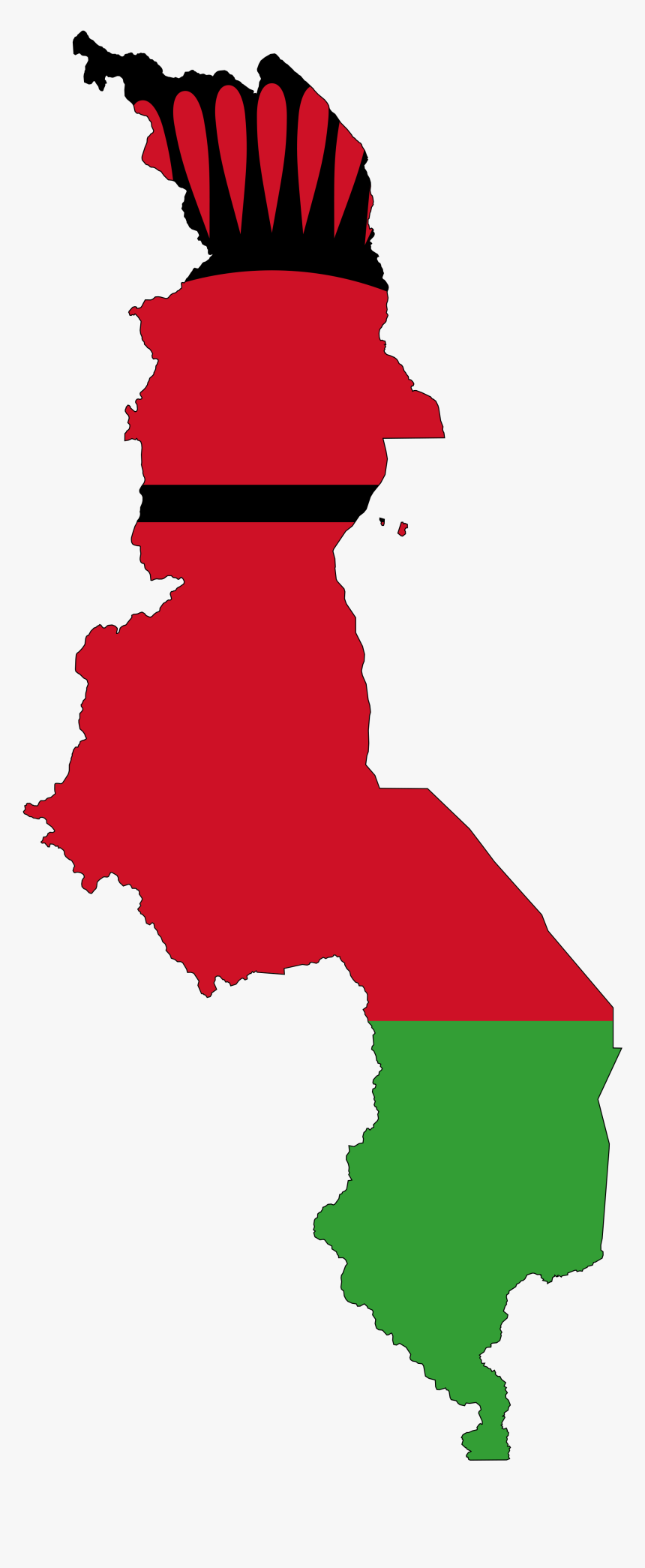 Malawi Flag Map, HD Png Download
