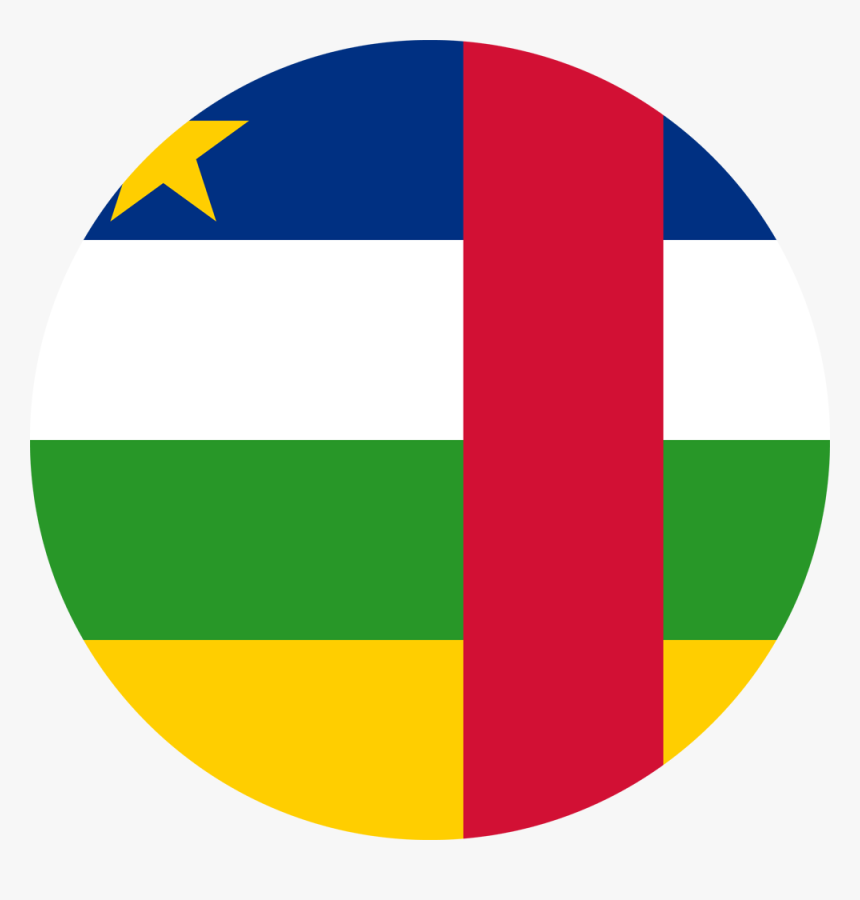 Central African Republic Flag Round Medium - Central African Republic Round, HD Png Download